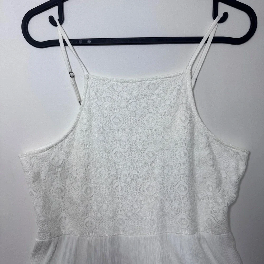 Abercrombie & Fitch White Lace‎ Mini Dress Women's M Coquette Boho Cottagecore - Picture 3 of 11
